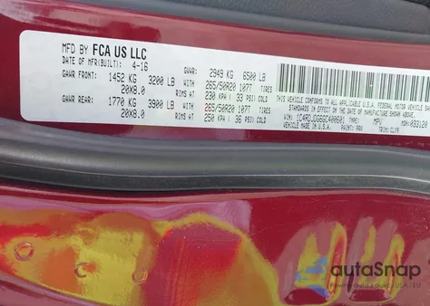 2016 Dodge Durango Limited from USA, damaged, VIN 1C4RDJDG6GC400601